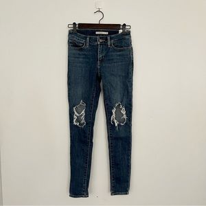 Levi’s 711 knee ripped skinny denim jeans pants